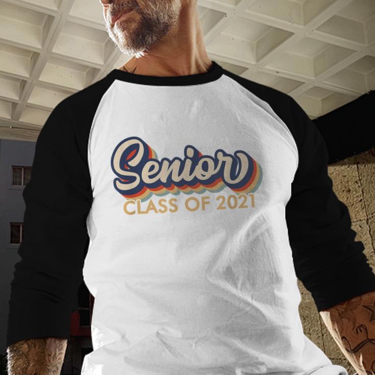 Senior 2021 Grad Shirt Retro 2021 Graduation Baseball Raglan Shirt