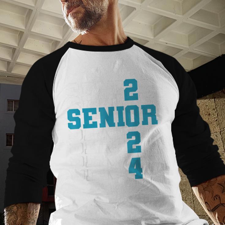 Senior 2024 Graduation Class Of 2024 Senior Boys Girls Baseball Raglan Shirt