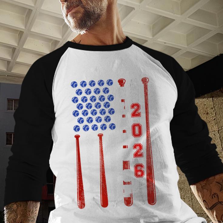 Senior 2026 Baseball American Flag Class Of 2026 Graduation Baseball Raglan Shirt