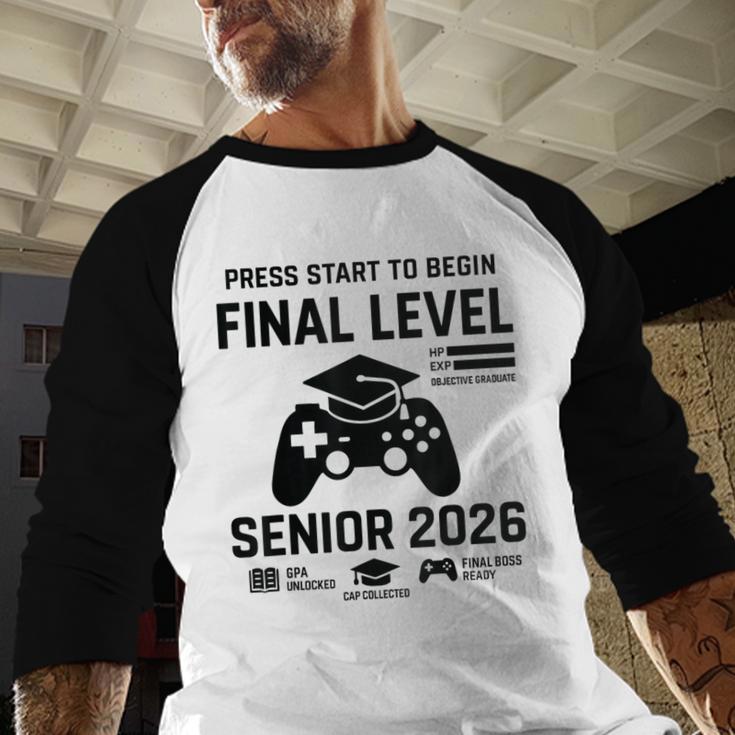 Senior 2026 Final Level Gamer Graduation 2026 Baseball Raglan Shirt