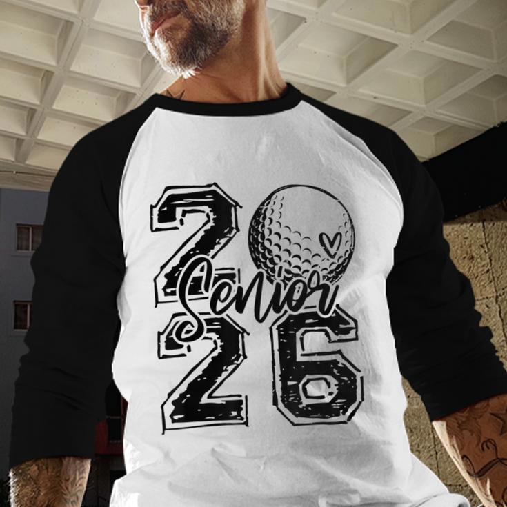 Senior 2026 Golf Player Heart Graduation Girls Teens Baseball Raglan Shirt