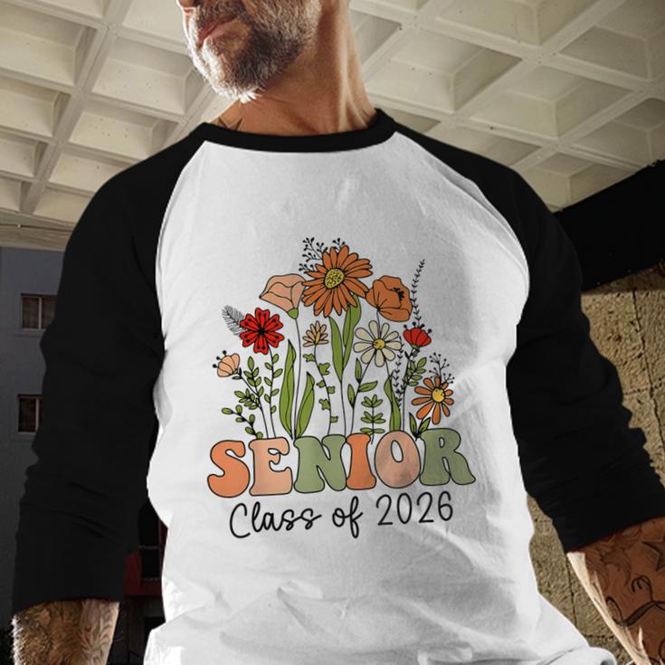 Senior 2026 Graduate Class Of 2026 Wildflowers Graduation Baseball Raglan Shirt