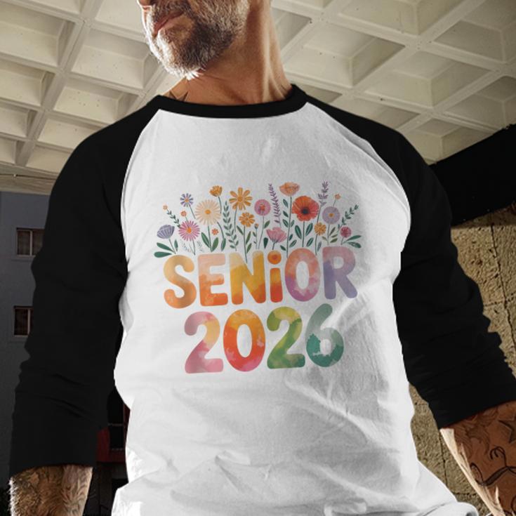 Senior 2026 Groovy Retro Grad Class Of 2026 Graduation Kids Baseball Raglan Shirt