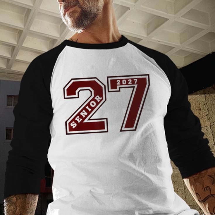 Senior 2027 Maroon Senior Class Of 27 Jersey Graduation Baseball Raglan Shirt