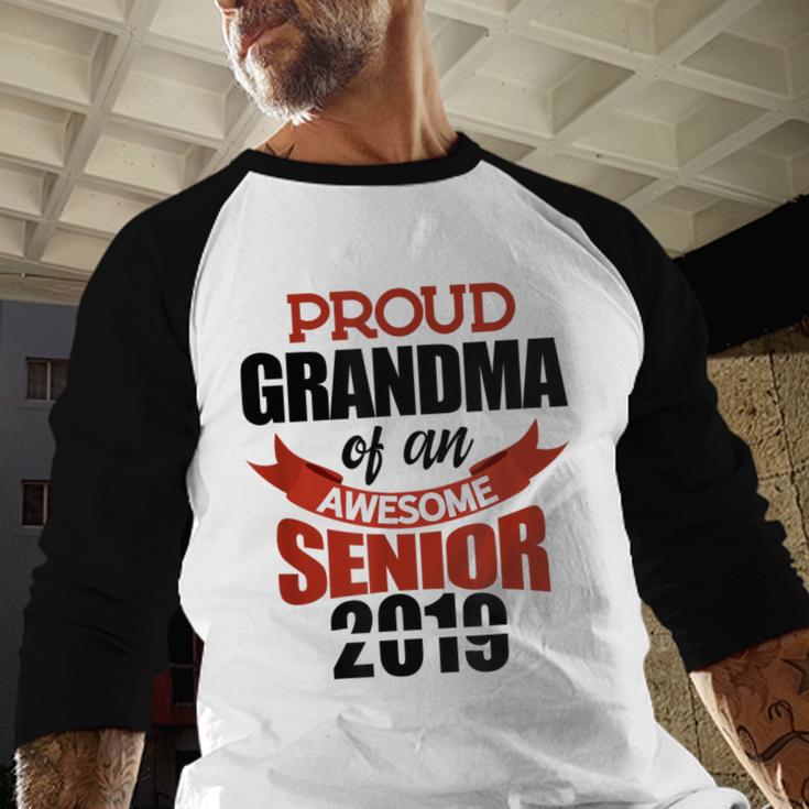 Senior Class Of 2019 Tshirt Graduation Awesome Grandma Baseball Raglan Shirt