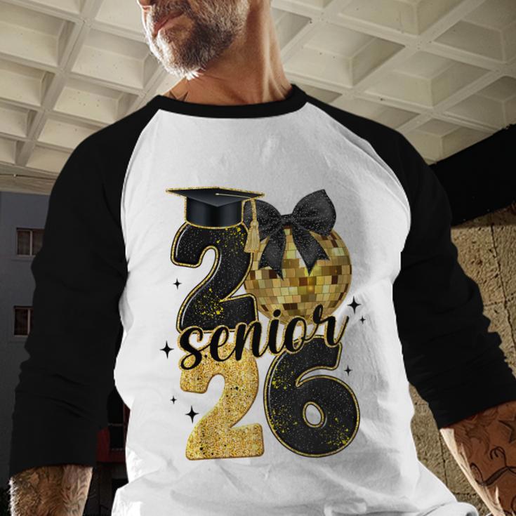 Senior Class Of 2026 Senior Girl Graduation Cap Coquette Bow Baseball Raglan Shirt