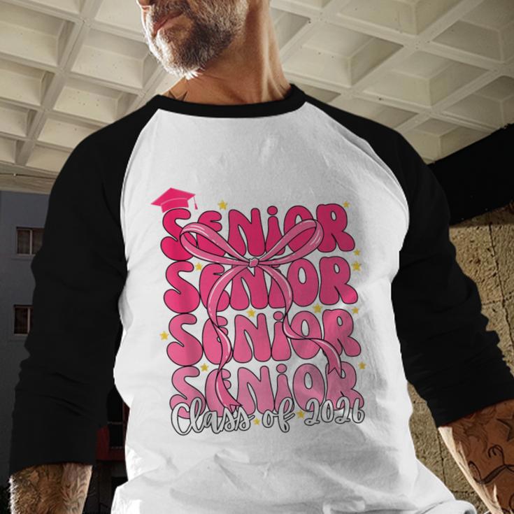 Senior Class Of 2026 Pink Coquette Bow Graduation 2026 Baseball Raglan Shirt