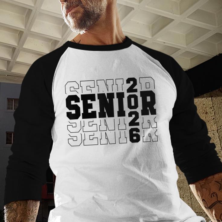 Senior Class Of 2026 Varsity Text Graduation Baseball Raglan Shirt
