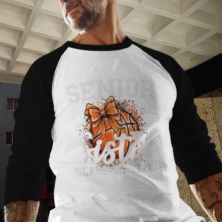 Senior Sister Class Of 2026 Coquette Basketball Graduation Baseball Raglan Shirt
