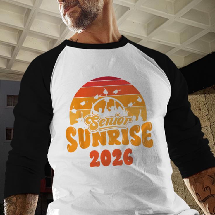 Senior Sunrise Class Of 2026 Graduation Proud Graduate Retro Baseball Raglan Shirt