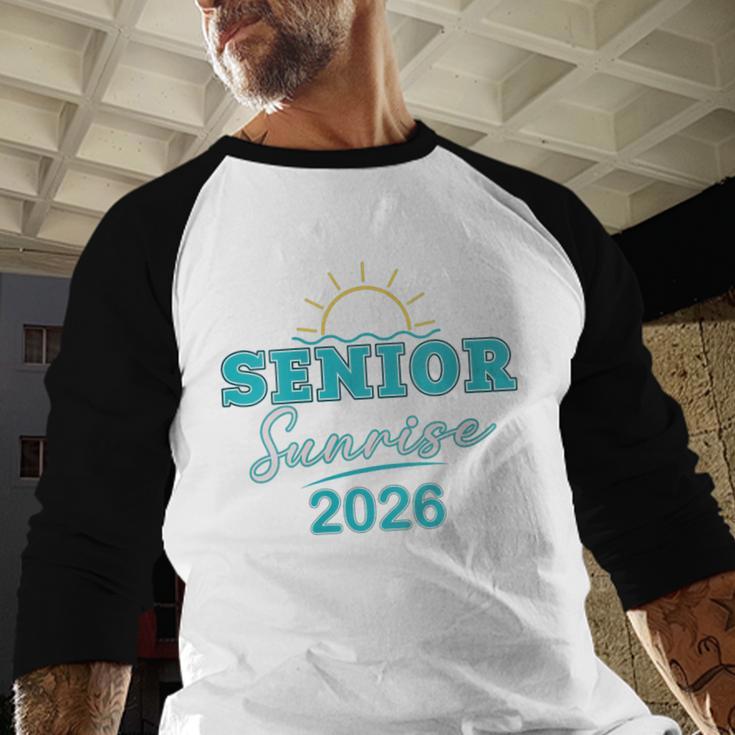 Senior Sunrise Class Of 2026 Vintage Graduation High School Baseball Raglan Shirt