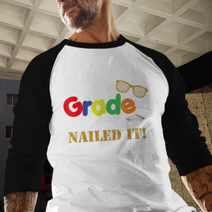 Sixth 6th Grade 2018 Nailed It Graduation Shirt Baseball Raglan Shirt