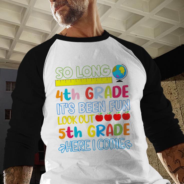 So Long 4th Grade Here I Come Graduation 5th Grade Kids Tee Premium Baseball Raglan Shirt
