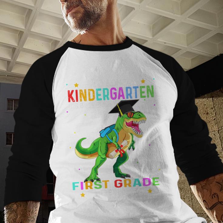 So Long Kindergarten Graduation Class 2025 Dinosaur Kids Baseball Raglan Shirt