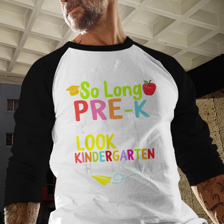 So Long Pre-K Kindergarten Here I Come Graduation Kids Baseball Raglan Shirt