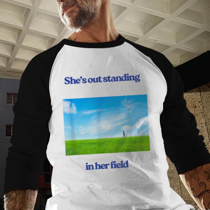 Out Standing In Her Field Graduation Tee Baseball Raglan Shirt