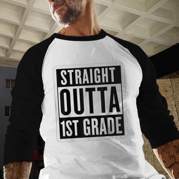Straight Outta 1st Grade First Graduate Graduation Student Baseball Raglan Shirt