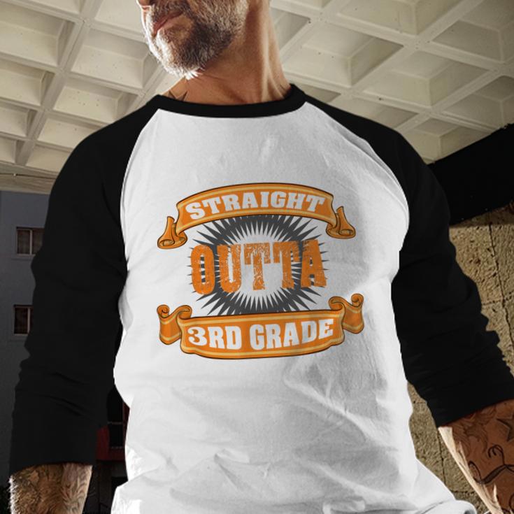 Straight Outta 3rd GradeShirt Third Graduation Boys Girls Baseball Raglan Shirt