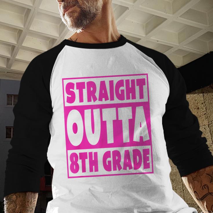Straight Outta 8th Grade Graduation Eighth Grade T-Shirt Baseball Raglan Shirt