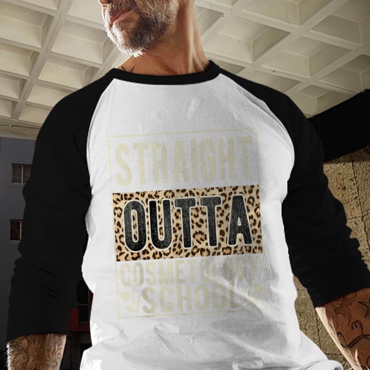 Straight Outta Cosmetology School Leopard Graduation Baseball Raglan Shirt