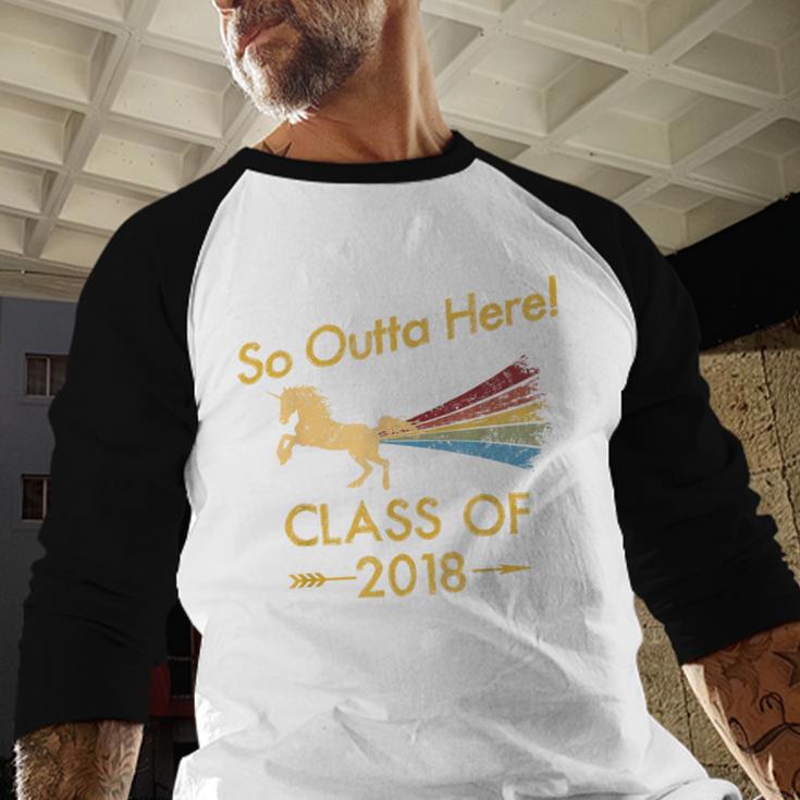 STRAIGHT OUTTA HIGH SCHOOL 2018 Grad Graduation Shirt Baseball Raglan Shirt