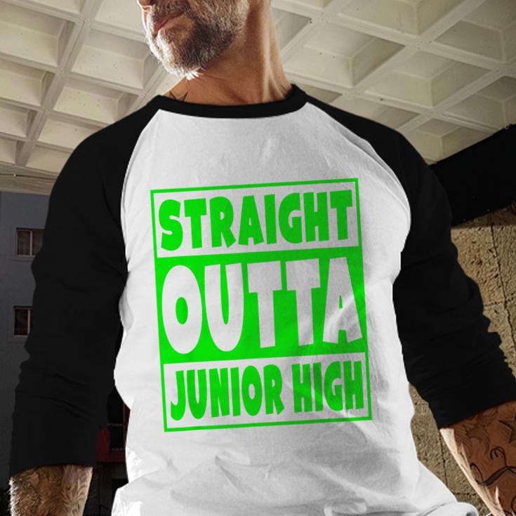Straight Outta Junior High School Graduation T-Shirt Baseball Raglan Shirt