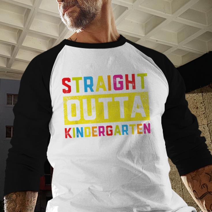 Straight Outta Kindergarten TShirt Graduation Kid Baseball Raglan Shirt