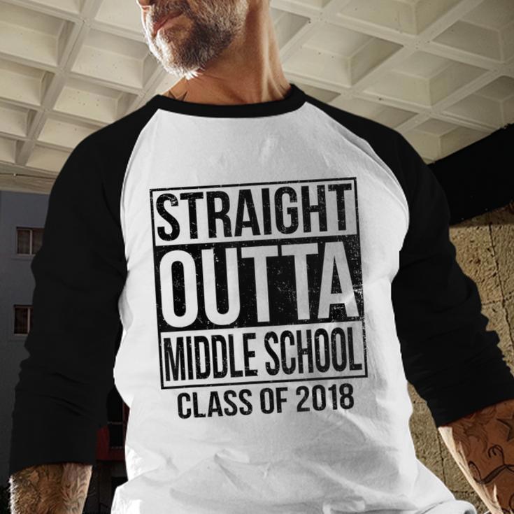 Straight Outta Middle School Graduation Baseball Raglan Shirt
