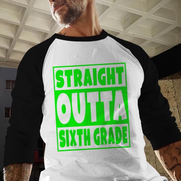 Straight Outta Sixth Grade Graduation Class Baseball Raglan Shirt
