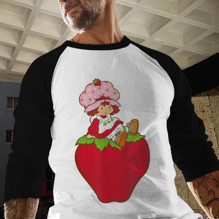Strawberry Shortcake Sitting On Strawberry Retro Nostalgia Baseball Raglan Shirt Strawberry Shortcake Sitting On Strawberry Retro Nostalgia Baseball Raglan Shirt
