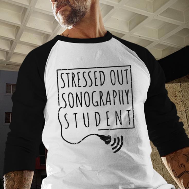 Stressed Sonography Student Ultrasound Tech Graduation Baseball Raglan Shirt