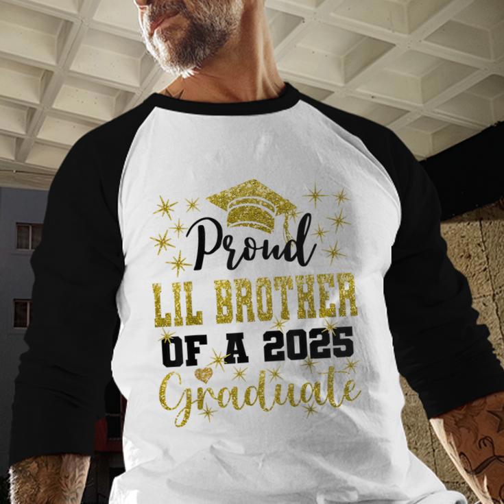 Super Proud Little Brother 2025 Graduate Graduation Family Baseball Raglan Shirt