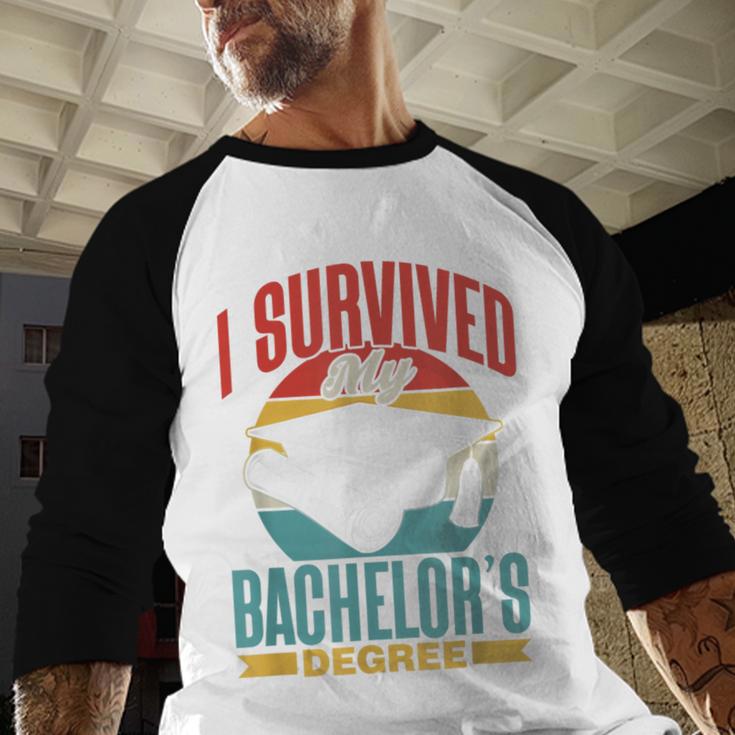 I Survived My Bachelor's Degree Party Bachelor Graduation Baseball Raglan Shirt