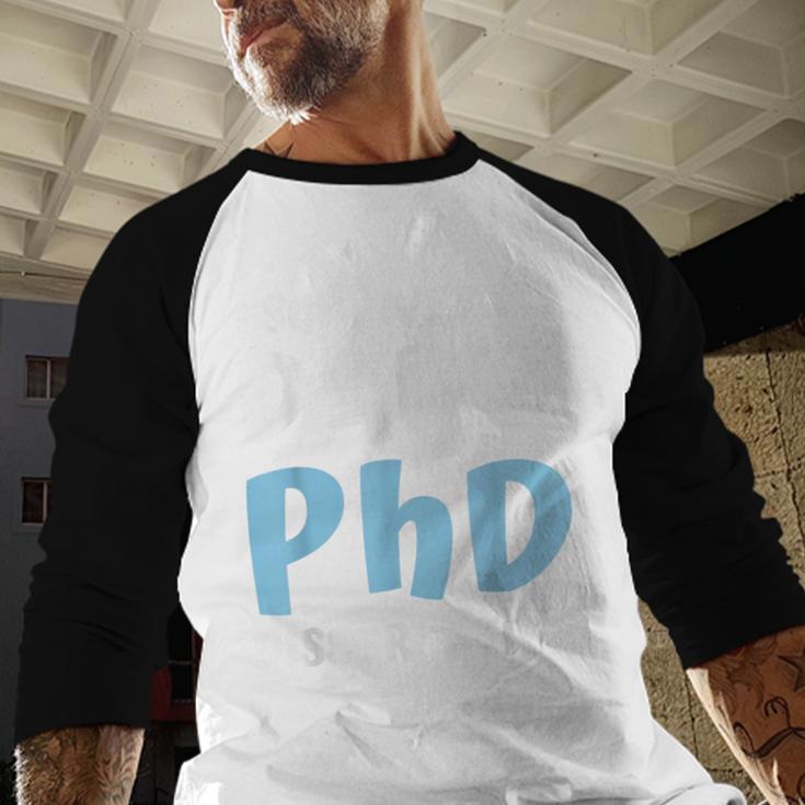 i Survived My Dad's Phd Dissertation College Graduation 2021 Baseball Raglan Shirt