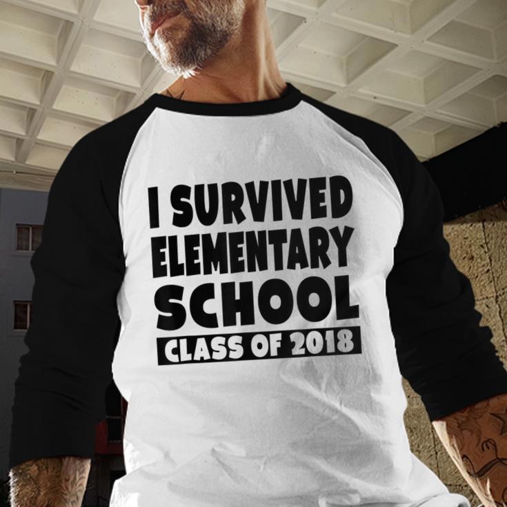 I Survived Elementary School Class Of 2018 Graduation Shirt Baseball Raglan Shirt