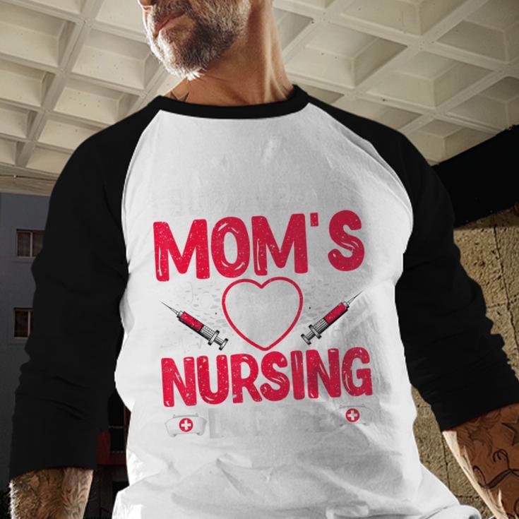 I Survived My Mom’s Nursing Degree Nurse Nursing Graduation Baseball Raglan Shirt