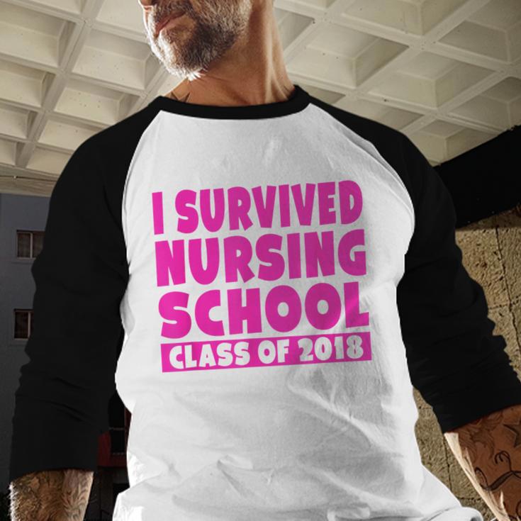 I Survived Nursing School Class Of 2018 Graduation Shirt Baseball Raglan Shirt
