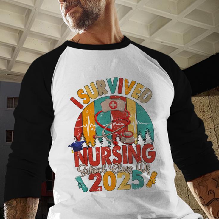 I Survived Nursing School Class Of 2025 Proud Graduation Baseball Raglan Shirt
