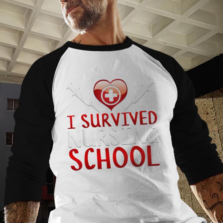 I Survived Nursing School Graduation Cool Baseball Raglan Shirt