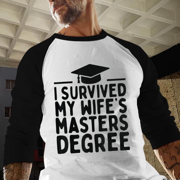I Survived My Wife's Masters Degree Graduation Class Of 2025 Baseball Raglan Shirt
