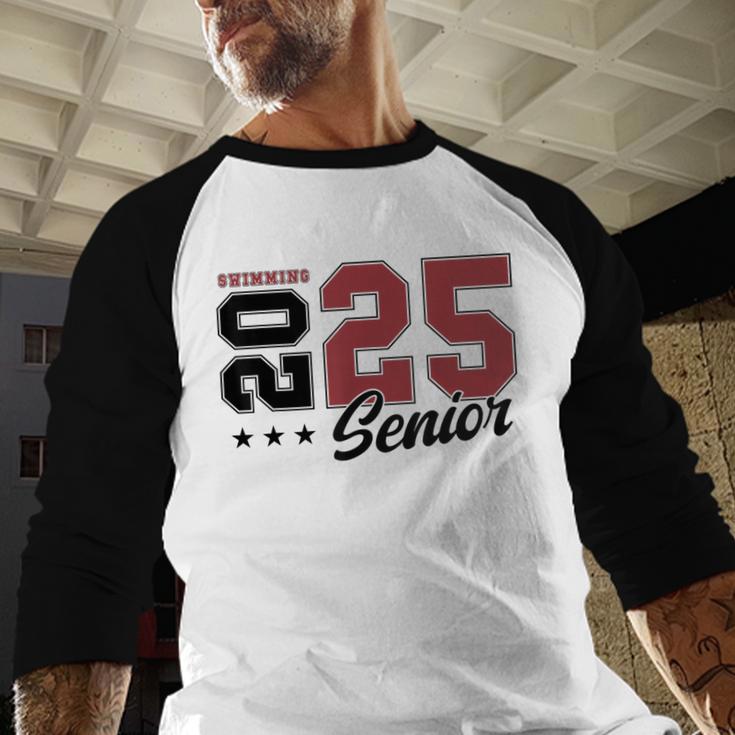 Swimming Senior Night Swimming Senior 2025 Graduation 59 Baseball Raglan Shirt
