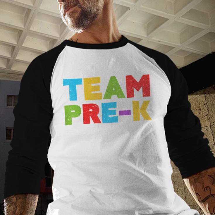 Team Pre-K Shirt Teacher Boy Girl Back To School Graduation Baseball Raglan Shirt