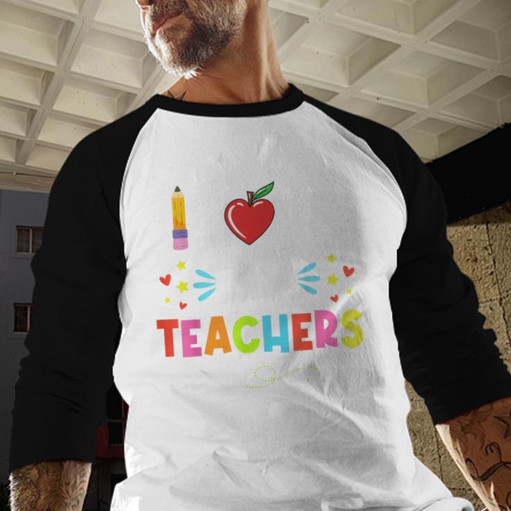 Teens Graduation I Heart My Teacher I Love My Teachers Baseball Raglan Shirt
