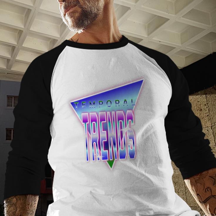 Temporal Trends Vaporwave Style Retro Nostalgia Look Baseball Raglan Shirt