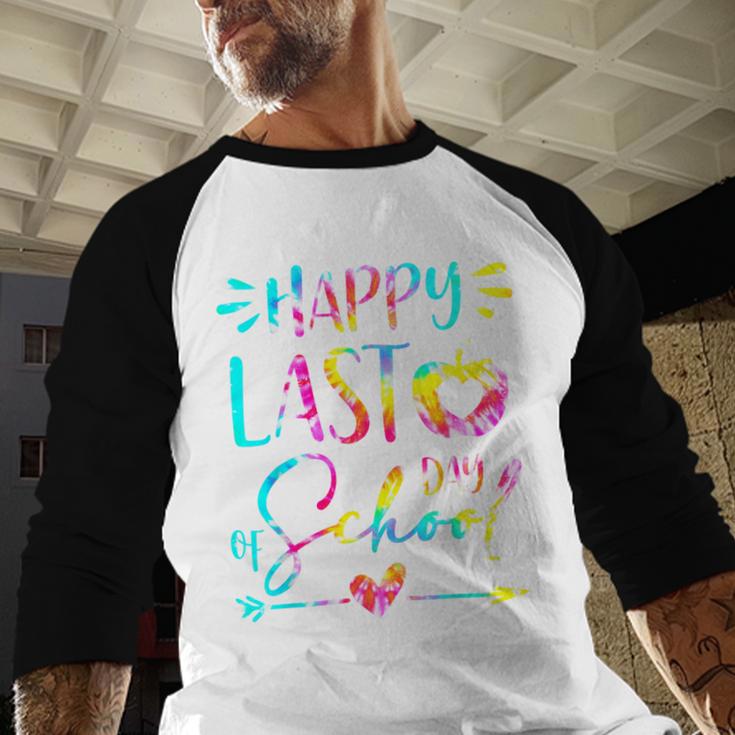Tie Dye Happy Last Day Of School Graduation Teacher Student Baseball Raglan Shirt
