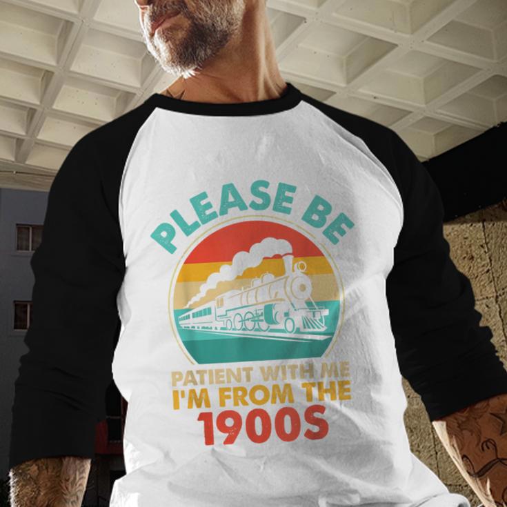 Train Please Be Patient I'm From The 1900s Men Baseball Raglan Shirt
