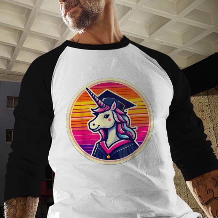 Unicorn University Graduation Graduating School Girl Cute Baseball Raglan Shirt
