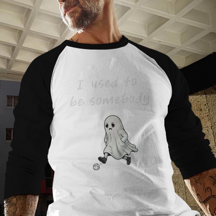 I Used To Be Somebody Nostalgia Halloween Spooky Season Premium Tri-Blend Baseball Raglan Shirt