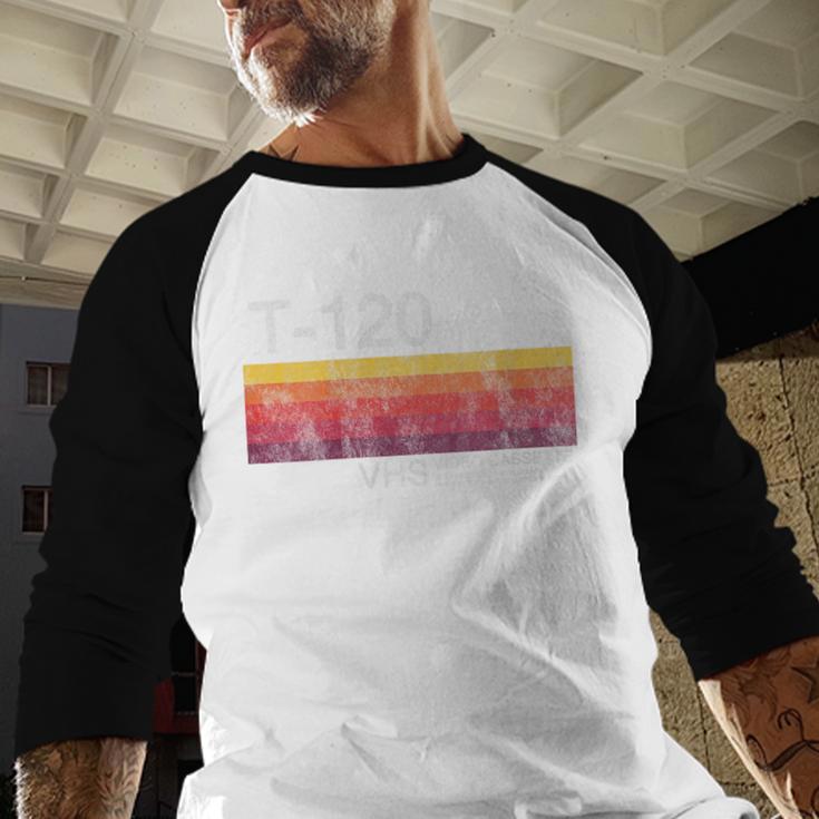 Video Cassette Tape VHS 80s 90s Nostalgia Costume Baseball Raglan Shirt