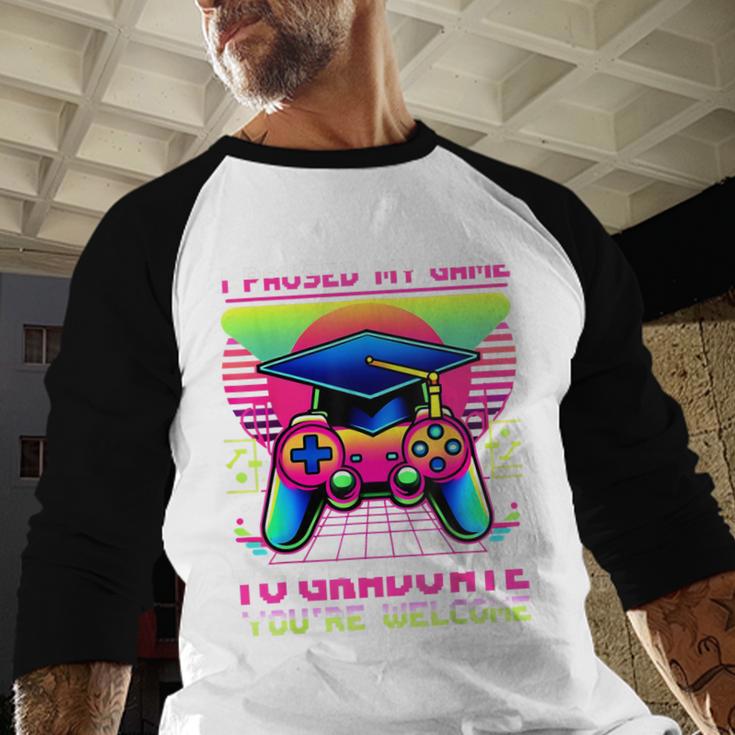 Video Gamer Graduate Graduation Grad Gaming Baseball Raglan Shirt